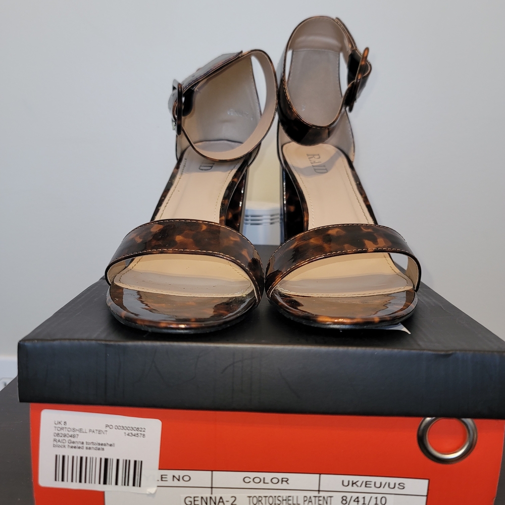 Raid Tortoise Pattern Block Heel Sandals - image 2